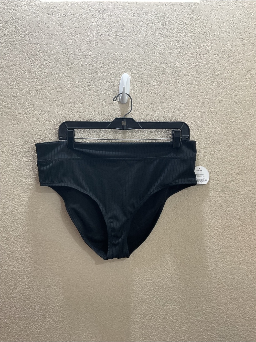 Decree Black Ribbed Bikini Briefs